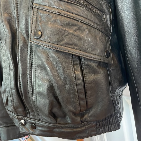 Vintage aviator leather jacket bomber motorcycle brown women’s size 36 - Picture 9 of 16